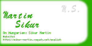 martin sikur business card